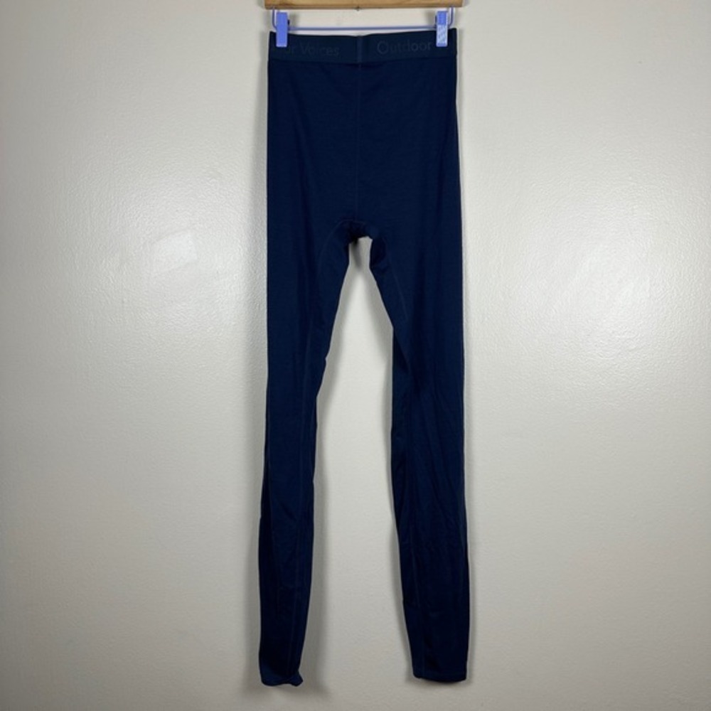 Outdoor Voices Women's XS Merino Wool Base Layer Leggings Navy Blue